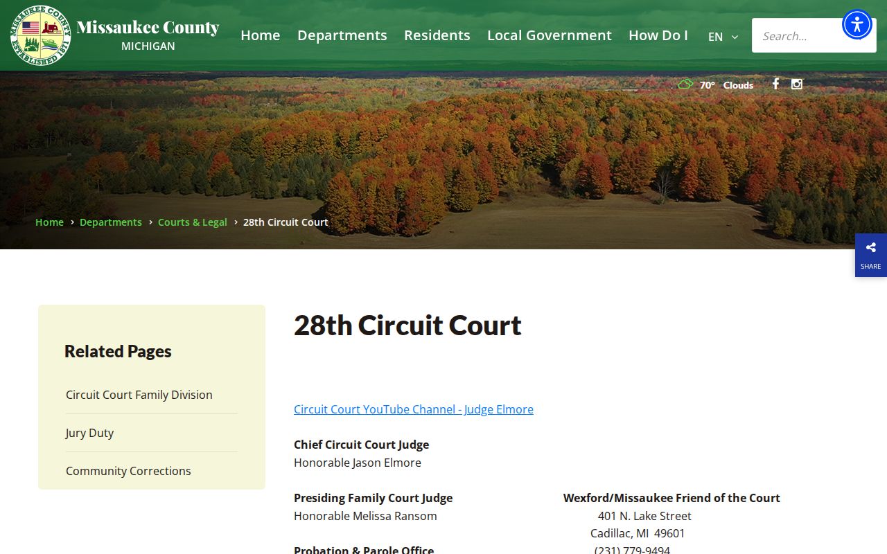 Missaukee County criminal docket access at the 28th Circuit Court