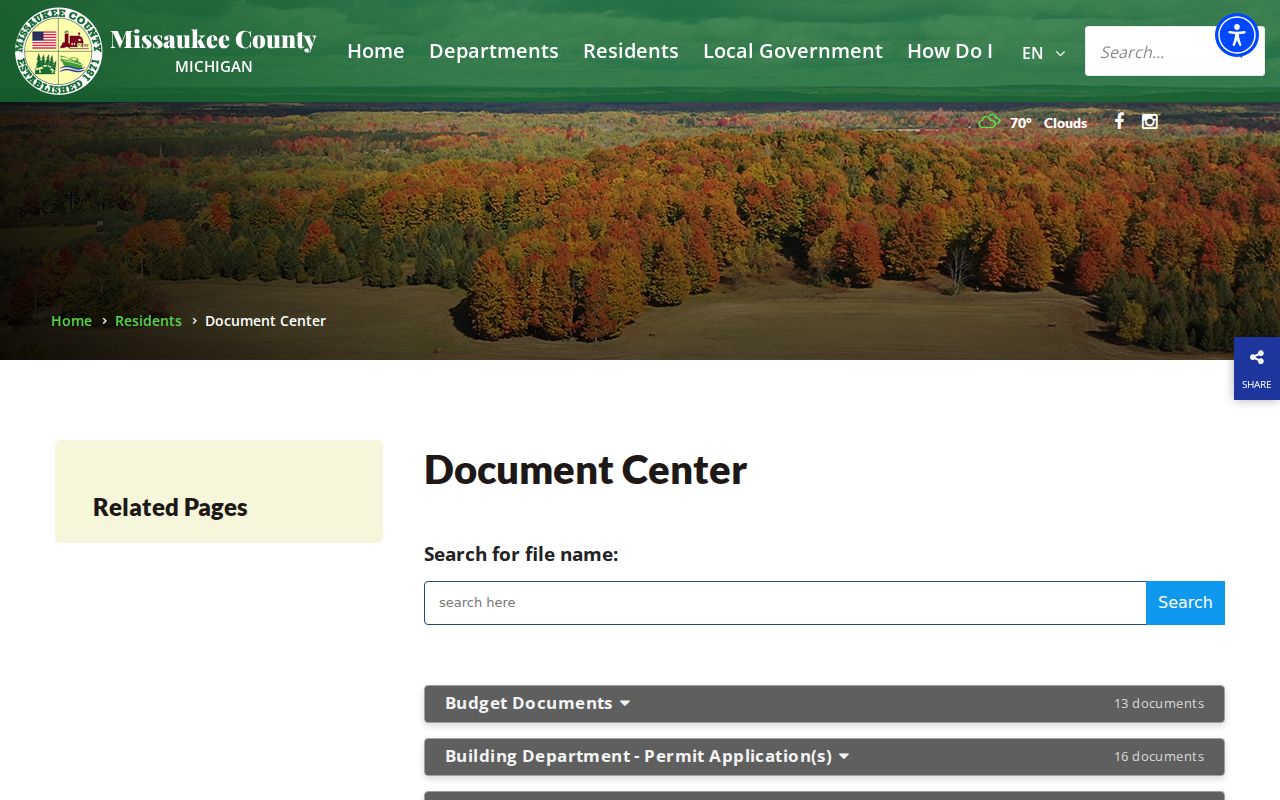 Missaukee County court records related county Document Center resource